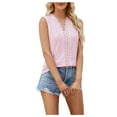 thumbnail image 1 of Birdeem Mode Femmes Été Col en V Dentelle Patchwork Sans Manches Haut Aguichant Blouse, 1 of 7