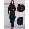 thumbnail image 2 of DARING DIVA Women's Stand Collar Mid-Length Overcoat with Pockets XS Black, 2 of 6