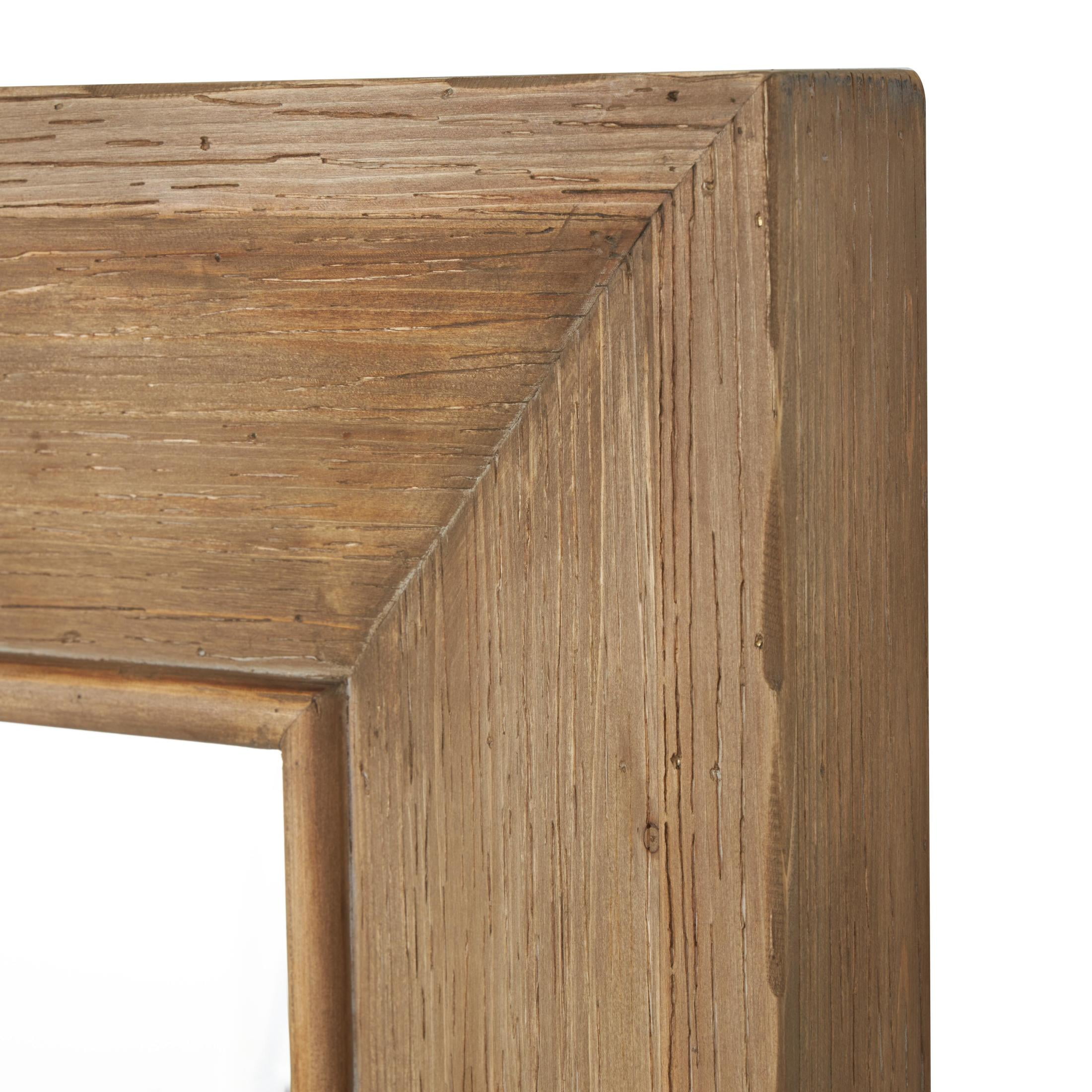 DecMode 32" x 55" Brown Wood Floor Mirror with Natural Wood Grains