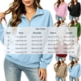 thumbnail image 4 of Half Zip Sweatshirts for Women Casual Trendy Solid Color Loose Half-ZipLong-Sleeved Turndowm Collar Tops, 4 of 7