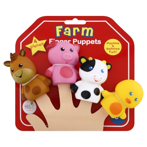 pic 4 Finger Animals new magic years farm animals 4 finger puppets the four friendly animals include 1 horse 1 duck 1 pig and 1 cow