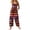 Red, variant on Womens Halloween Jumpsuits Skull Pumpkin Halter Backless Funny Rompers Skeleton Castle Wide Leg Horror Overalls, 2XL