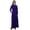 Purple, variant on Bimba Women's Mandarin Collar Plain Jilbab Dress With Pockets Full Sleeve Maxi