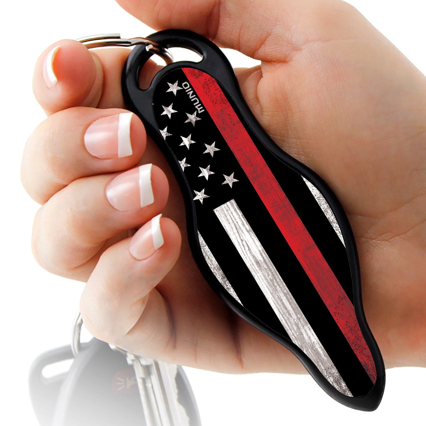 Munio Self Defense Keychain Flat Kubaton Endorsed By Police Military Martial Artists Made In Usa Take On Airplane No Risk Of Personal Harm Like Pepper Spray Stun Gun Edc Self