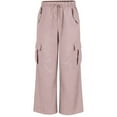 thumbnail image 6 of Women's Casual Pants High Waisted Wide Leg Cargo Trousers with Pockets Comfortable Loose Fit Workwear for Everyday Activities, 6 of 7