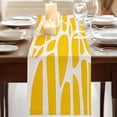 thumbnail image 3 of Yellow Stained Glass 36 Inch Table Runner, Color Block Abstract Art Farmhouse Dresser Scarf Cotton & Linen Tablerunner for Dining/Kitchen Island/Holiday Party Décor Small 13" x 36", 3 of 9