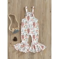 thumbnail image 2 of Arvbitana Toddler Baby Girl Suspender Jumpsuit Sleeveless Butterfly / Flower Print Sling Flare Pants Summer Casual Loose Overalls for Child 12M-5T, 2 of 8