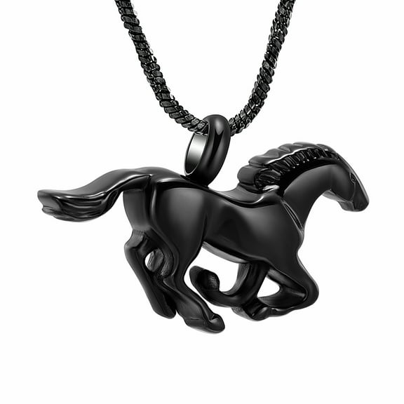 Running Horse Shape Urn Pendant Cremation Ashes Jewelry Urn Necklace shes Holder Keepsake Memorial Jewelry for Women Men