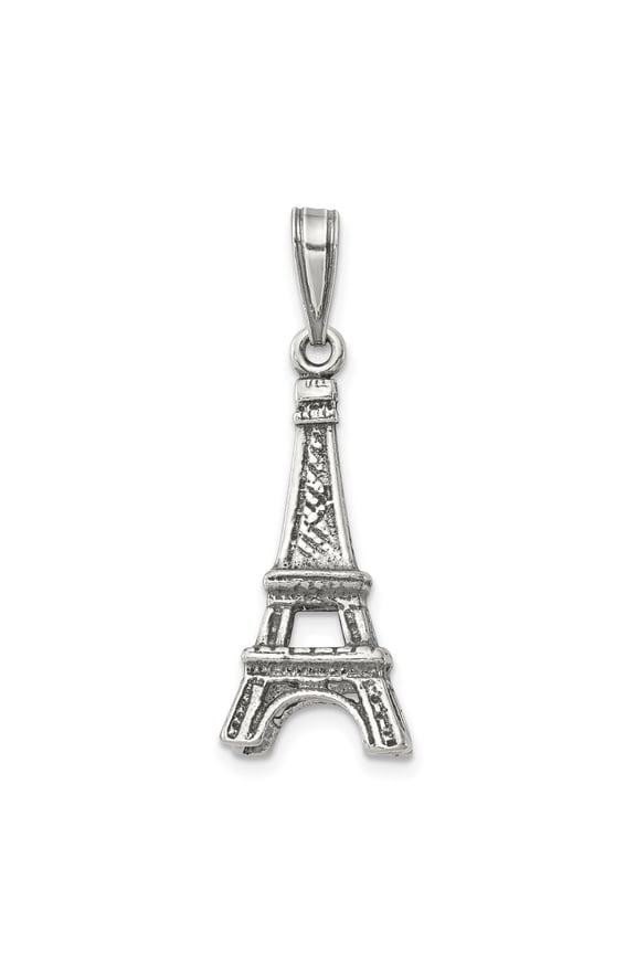 Sterling Silver Paris Eiffel Tower 3D Pendant Charm