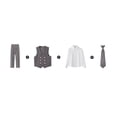 thumbnail image 4 of HCYSFG Boys School Uniform Outfit Set 4 Piece Short Sleeve Shirt Tie Vest And Shorts Matching Set Back To School Student Clothing Set, 4 of 8