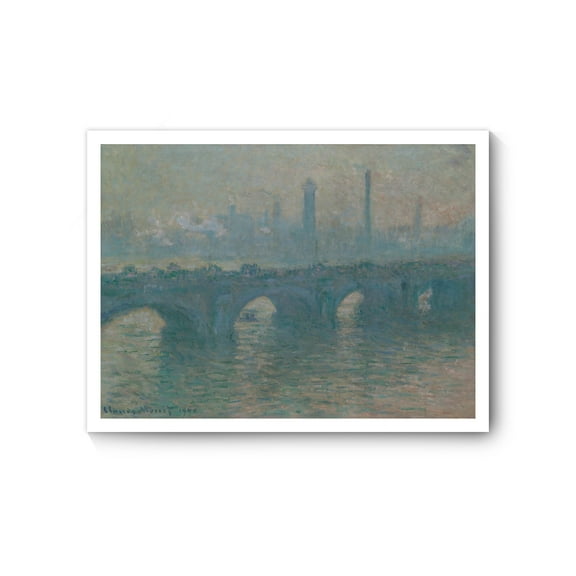 Claude Monet Canvas Prints Wall Art Oil Painting Reproduction, Waterloo Bridge, Gray Weather