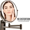thumbnail image 4 of Ovente 7" Wall Mount Makeup Mirror, 1X & 7X Magnifier, Adjustable Spinning Double Sided Round Reflection, Extend, Retractable & Folding Arm, Bathroom & Vanity Décor, Antique Bronze MNLFW70ABZ1X7X, 4 of 9