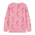 thumbnail image 5 of Women's Christmas Sweater Funny Merry Xmas Candy Cane Print Long Sleeve Knit Tops 2025 Holiday Casual Crewneck Pullover Shirts, 5 of 9