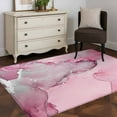 thumbnail image 3 of 3x5Ft Area Rugs Marble Pink Non-Skid Rubber Backing Large Rectangle Rugs - Living Room Bedroom Home Office, Modern Abstract Ink Painting Luxury Indoor Floor Mat Carpets Washable Rug, 3 of 9