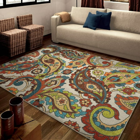 Carolina Weavers  Brighton Collection Paisley Flying Florals Multi Area Rug (5'3 x 7'6) - 5'3