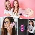thumbnail image 6 of Asuwish Phone Case for iPhone 16 Plus 6.7 inch Zipper Wallet Detachable Cell Cover with Tempered Glass Screen Protector Crossbody Lanyard Strap Bling Glitter Flip Card Holder Slot i Phone16Plus Pink, 6 of 8