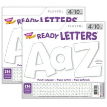 TREND White 4" Playful Combo Ready Letters, 216 Pieces Per Pack, 2 Packs