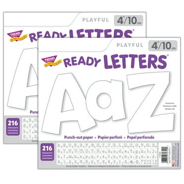 TREND White 4" Playful Combo Ready Letters, 216 Pieces Per Pack, 2 Packs