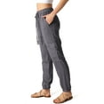 thumbnail image 2 of Black Label Women's High Rise Cargo Woven Jogger Pants (Large, Dark Gray), 2 of 3