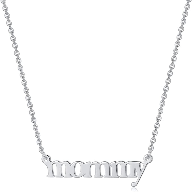 Mommy necklace white gold Clearance