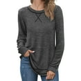 thumbnail image 4 of Fantaslook Lightweight Sweatshirts for Women Long Sleeve Crew Neck Tops Casual Curved Hem Shirts, 4 of 7