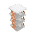 thumbnail image 2 of CQCYD Clearance under $5 Foldable Shoe Rack Organizer, Stackable Shoe Storage Box,Free Standing Plastic Space Saving Shoe Cabinet Bins Dustproof 4 Tiers, 2 of 6