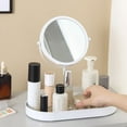 thumbnail image 3 of CNKOO Miroir de Table Miroirs de Maquillage Personnels pour Cosmétiques avec Lumières Blanc, 3 of 8