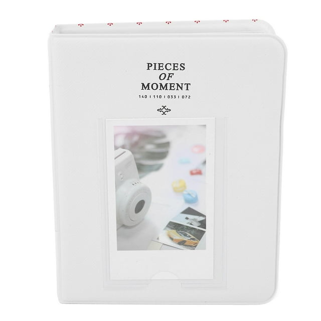 Album photo portable 64 pochettes en cuir PU de 7,6 cm, classeur pour cartes, format mini 12, 11 et 9, blanc
