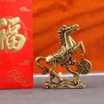 thumbnail image 5 of ZFSBZBS 2Pcs Horse Statues 2026 Year Of Horse Tabletop Brass Ornaments for Chinese New Year Blessing Souvenir Spring Festival Copper Crafts Home Room Decoration Gold, 5 of 9