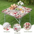 thumbnail image 4 of Beige Christmas Santa and Reindeer Pattern Square Fitted Tablecloth with Elastic Edge,Square Table Cover,Washable Elastic Table Cover for Home Kitchen Party Decor 36"x36", 4 of 6
