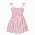 thumbnail image 2 of NIEWTR Robe d'Été Sans Manches pour Petites Filles, Robe Décontractée à Imprimé Rayé pour Tout-Petits, Robe d'Extérieur (Rose, 1-2 Ans), 2 of 9