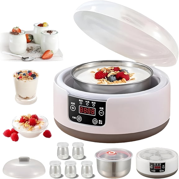 HIBIBUD Yogurt Maker 36 Hour,36 hour yogurt maker with temperature control and timer,1.2L Stainless Steel Automatic Yogurt Maker Machine with Time Control and LCD Display for Home Use