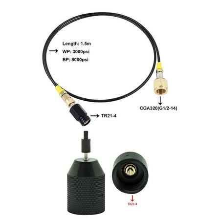 

BAMILL Refill Adapter Connector for Pcp Scuba Tank Thread G5/8-14 Quick Release