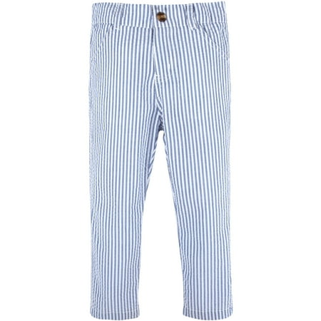 - G-Cutee Newborn Baby Boys' Elastic Waist Seersucker Pants