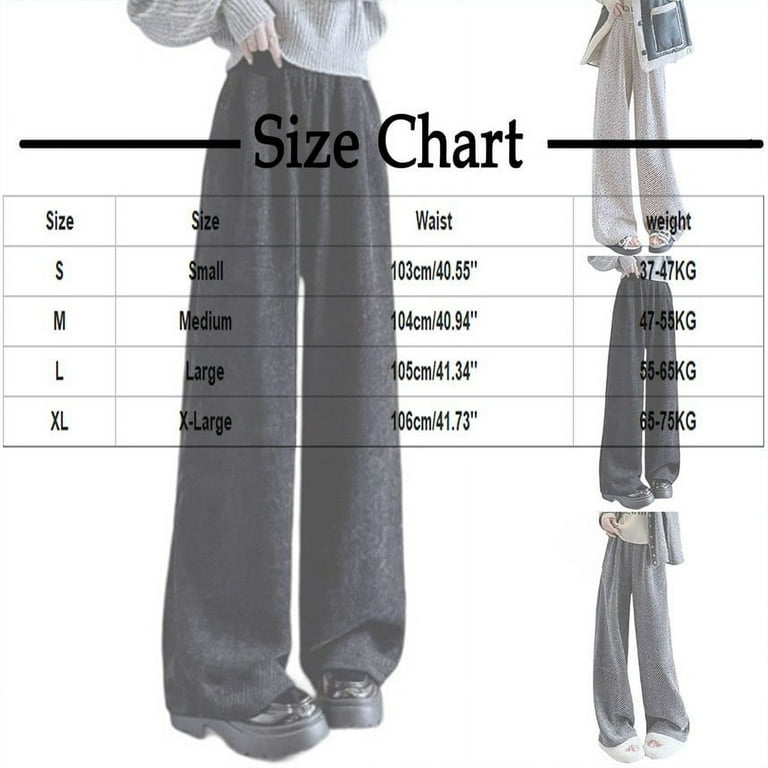 Amkhujs Sizes S-XL Full Length Pants Women's Solid Color Spring