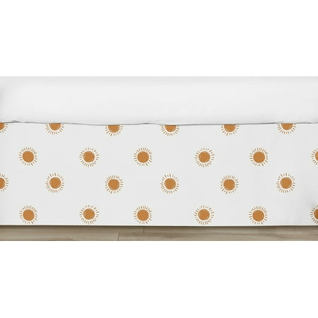 UPC: 0846480095514 | Boho Sun White and Pumpkin Dust Ruffle Crib Skirt Boy or Girl by Sweet Jojo Designs