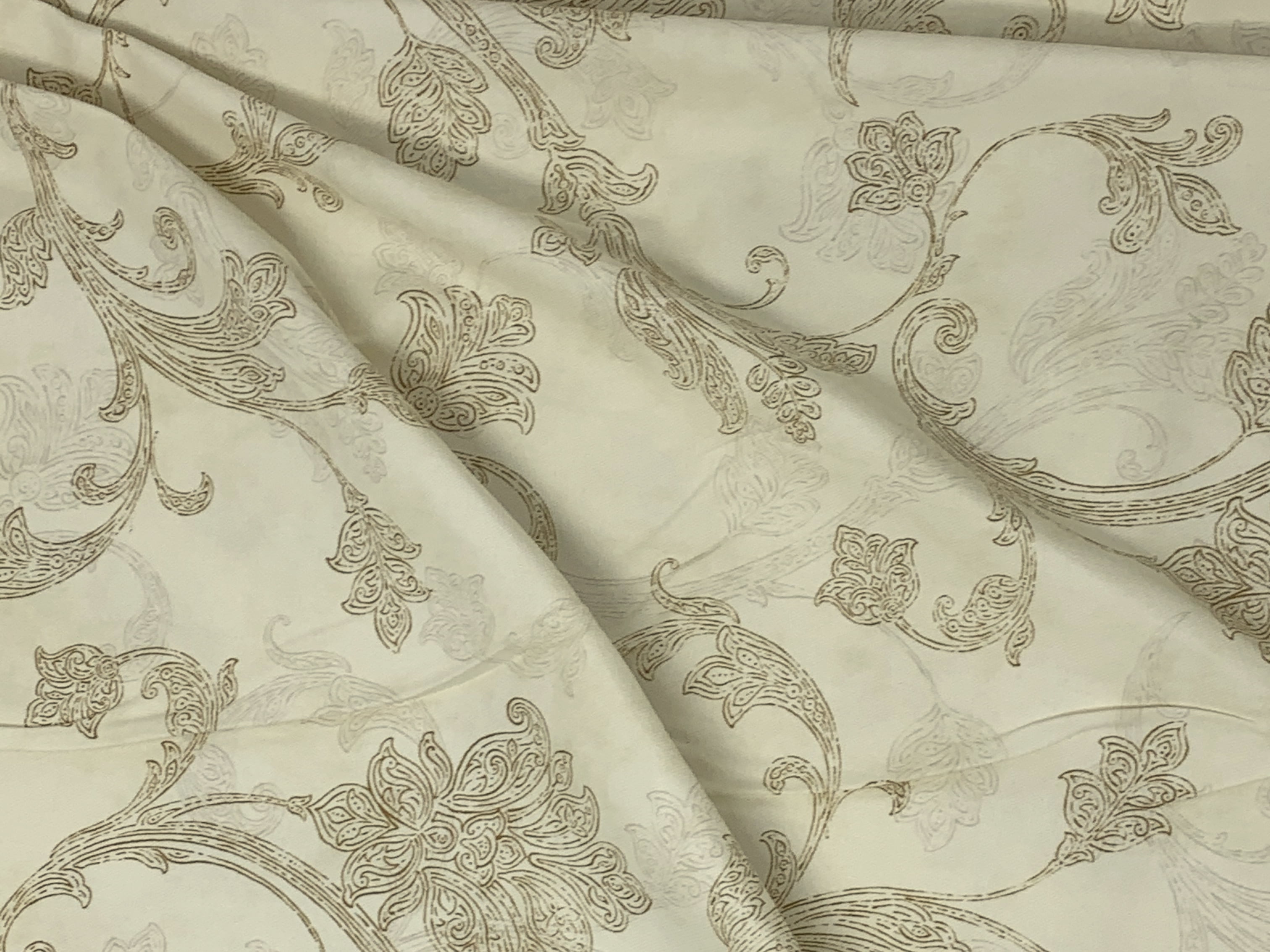 Waverly Inspirations 54" 100% Cotton Scroll Sewing & Craft Fabric By the Yard, Cream