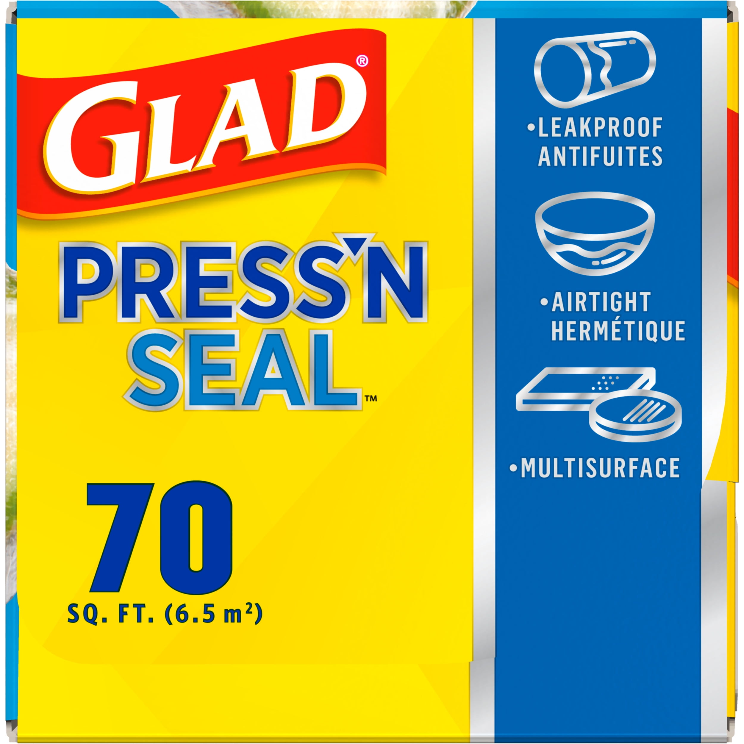 Glad Press'n Seal Plastic Food Wrap - 70 Square Foot Roll (Package May Vary)