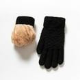 thumbnail image 2 of UJNDER Women's Double Gloves With Thickened Jacquard Knit for Warm Winter Cycling and Ski Activities Black, 2 of 3