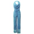 thumbnail image 4 of Jumpsuit Sleeveless Sequin Rompers For Women,Blue Sleeveless Halter Sequin Rompers S, 4 of 5