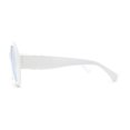 thumbnail image 3 of Minimalistic Thick Plastic Large Round Mod Sunglasses White Blue, 3 of 4
