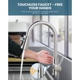 thumbnail image 5 of Wowow Touchless Single Handle Pull Down Sprayer Kitchen Faucet with Deck Plate in Brushed Nickel, 5 of 5