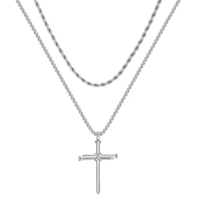 Mens nail shop cross necklace