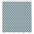 thumbnail image 3 of Ambesonne Folk Art Shower Curtain, Eco Hygge Flowers Pattern, 69"Wx75"L, Slate Blue and White, 3 of 3