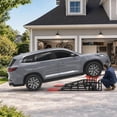 thumbnail image 3 of 2-Pack Hydraulic Car Ramps 5T/12000 lbs Heavy Duty Steel Car Lift Ramps Adjustable 9.45-13.78 In for Oil Change and Auto Repair Red, 3 of 7