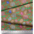 thumbnail image 2 of Soimoi Poly Georgette Fabric Leaves & Floral Artistic Print Sewing Fabric Yard 52 Inch Wide, 2 of 5