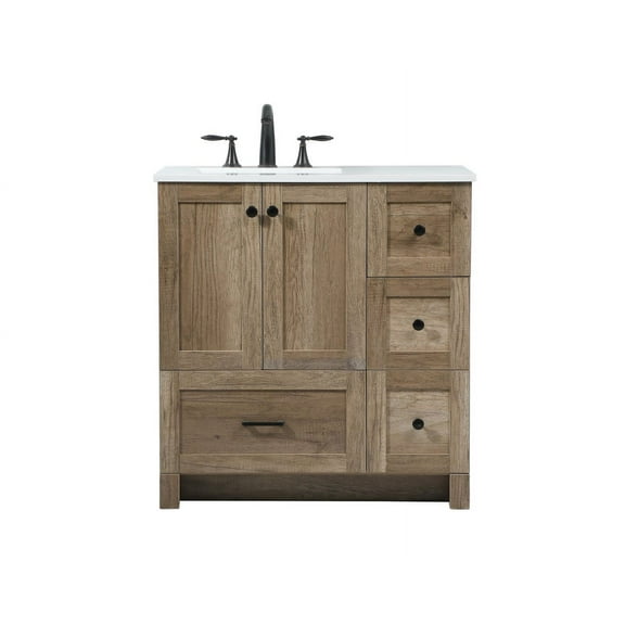 Elegant Lighting Vf2832 Soma 32" Free Standing Single Basin Vanity Set - Wood
