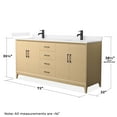 thumbnail image 4 of Janna 72" White Oak Double Vanity & White Cultured Marble Top & Black Trim, 4 of 5