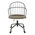thumbnail image 4 of LumiSource Black Metal, Dark Walnut Wood Riley Adjustable Office Chair, 4 of 7