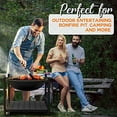thumbnail image 5 of SereneLife Outdoor Wood Fire Pit - Steel BBQ Grill Fire Pit Bowl with Mesh Spark Screen, Cover Log Grate, Wood Fire Poker for Camping, Picnic, & Bonfire, 5 of 6